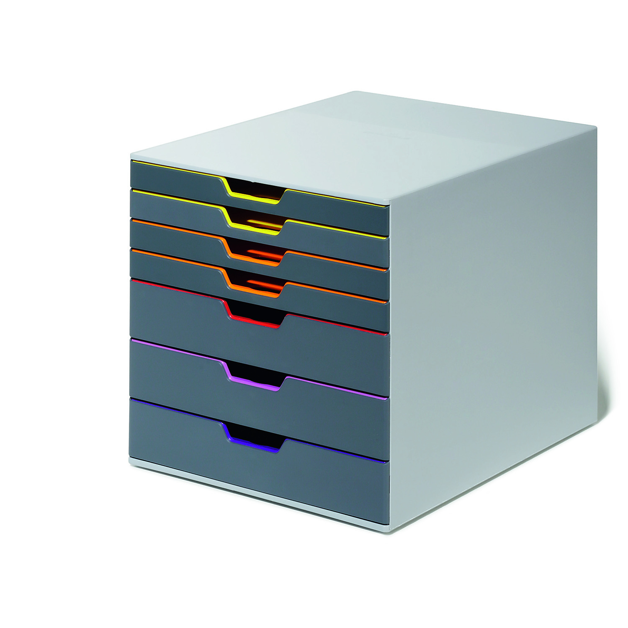 Durable, VARICOLOR 7 Drawer Storage Box, Gray/Multi, Color Finish Gray, Model# 760727